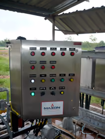 Maxon burner control panel installed at a plant site
